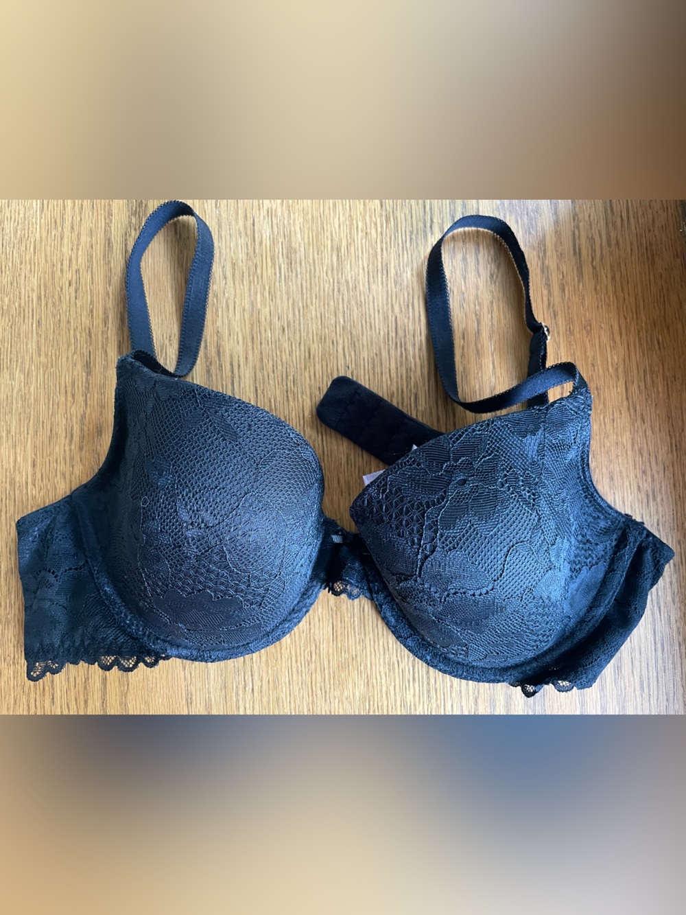 Savage X Fenty Black Floral Lace Push-Up Underwire Bra 34C